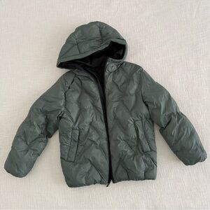 Kids Hooded Puffer Jacket - Green